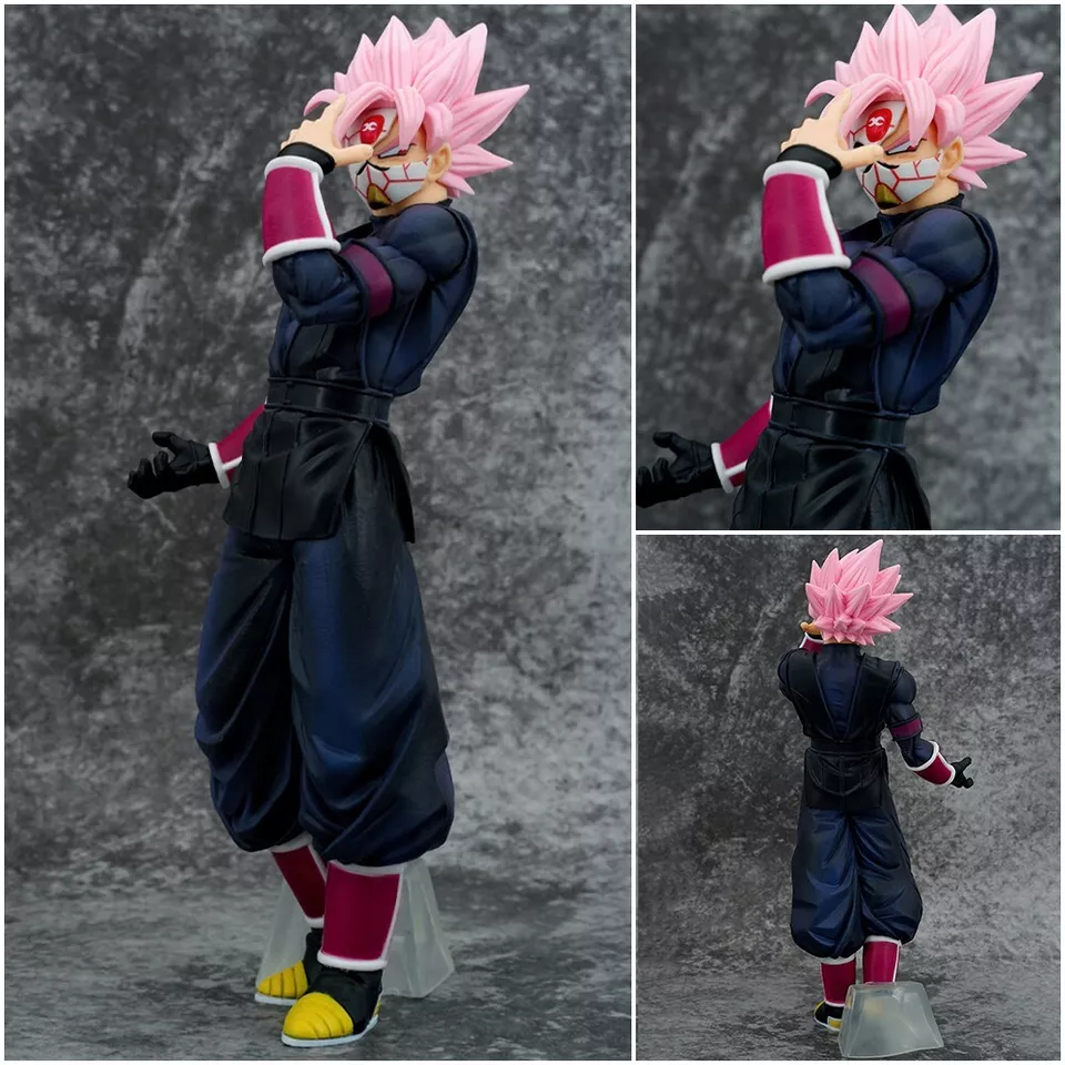 ApexComm Anime Dragon Ball Z Super Mask Black Goku Zamasu Rose PVC Collectible Figure Statue, 10.2 in