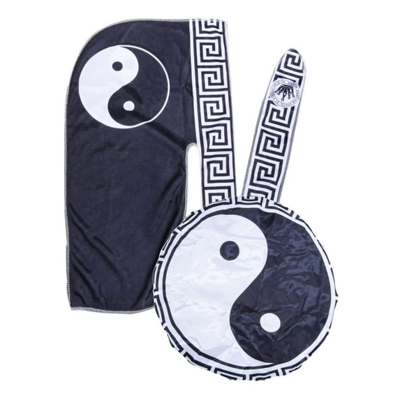 Anime Durag and Silk Bonnet 2pcs Set for Men Women, Silky Design Satin Fabric Comfort Compression, Yin Yangg
