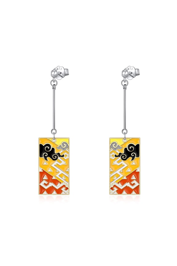 Anime Earrings Sterling Silver Dangle Drop Cosplay Earring Jewelry Yellow