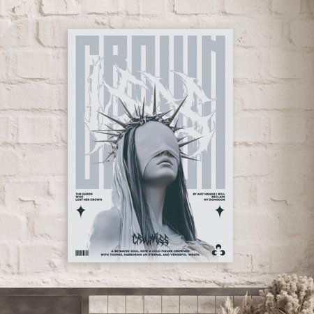 Anime Eye Skeleton Heart Poster, Japanese Gothic Streetwear Wall Art, Dark Grunge Graphic Print, Otaku Room Decor Unframed Size 24''x36'' GooGate
