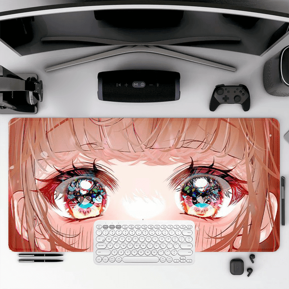 Anime Eyes Design Mouse Pad 35.4 x 15.8 Inches Rubber Surface for Desk Use