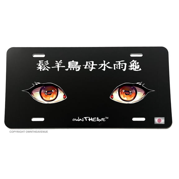 Anime Eyes JDM Drifting Racing Kanji License Plate Cover