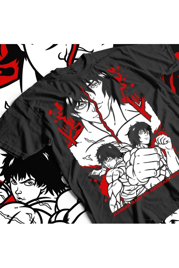 Anime Fight Graphic Tee, Baki vs Kengan Ashura, Martial Arts Shirt, Unisex