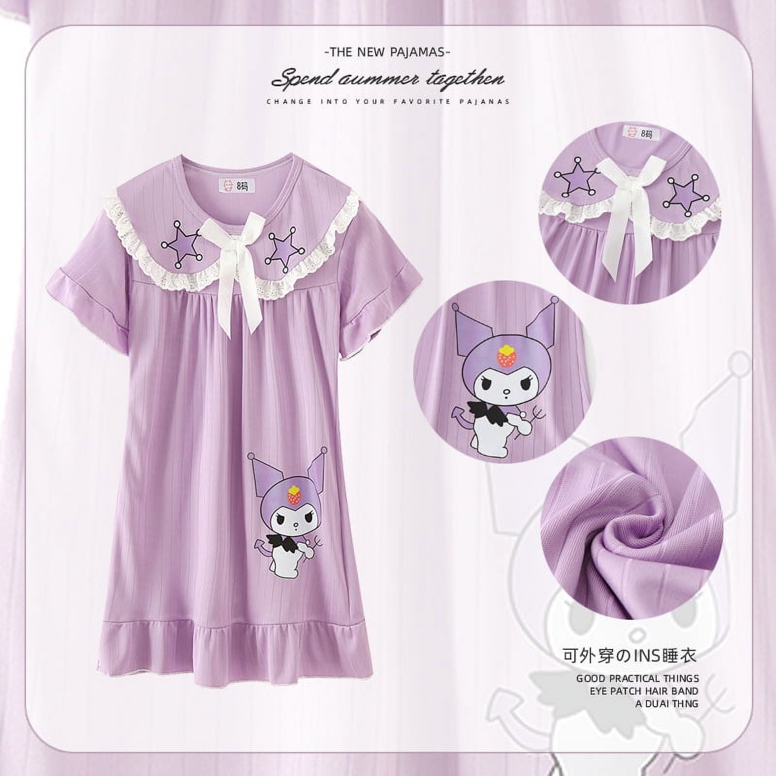 Anime Figure Children's Pajamas Cinnamoroll Kuromi Melody Nightgown ...