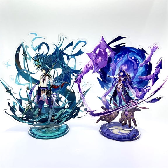 Anime Figure Genshin Impact Furina Arlecchino Xiao Yae Miko Yelan Acrylic Stand Model Plate Desk Decor Standing Sign Fans Gift (1 standee_15cm)