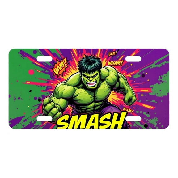 Anime For Hulk Decorative License Plates - Vibrant Metal Superhero Car for Marvel Fans, Man Cave, Auto Decor 020925DLP-4-72