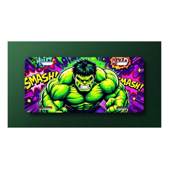 Anime For Hulk Decorative License Plates - Vibrant Metal Superhero Car for Marvel Fans, Man Cave, Auto Decor 020925DLP-4-82