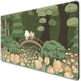 thumbnail image 1 of Anime Forest Desk Mat,Cute Green Mouse Pad,Kawaii Aesthetic Full Desktop Pad XXL Gaming Mousemat XL, Extended Korean Animals Bear Bunny Keyboard Mat Large 31.5x15.7 Inch Non-Slip&Stitched Edges, 1 of 6