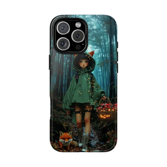 Anime Fox Girl Cottagecore Art Case for iPhone 17 to 11 Pro Max