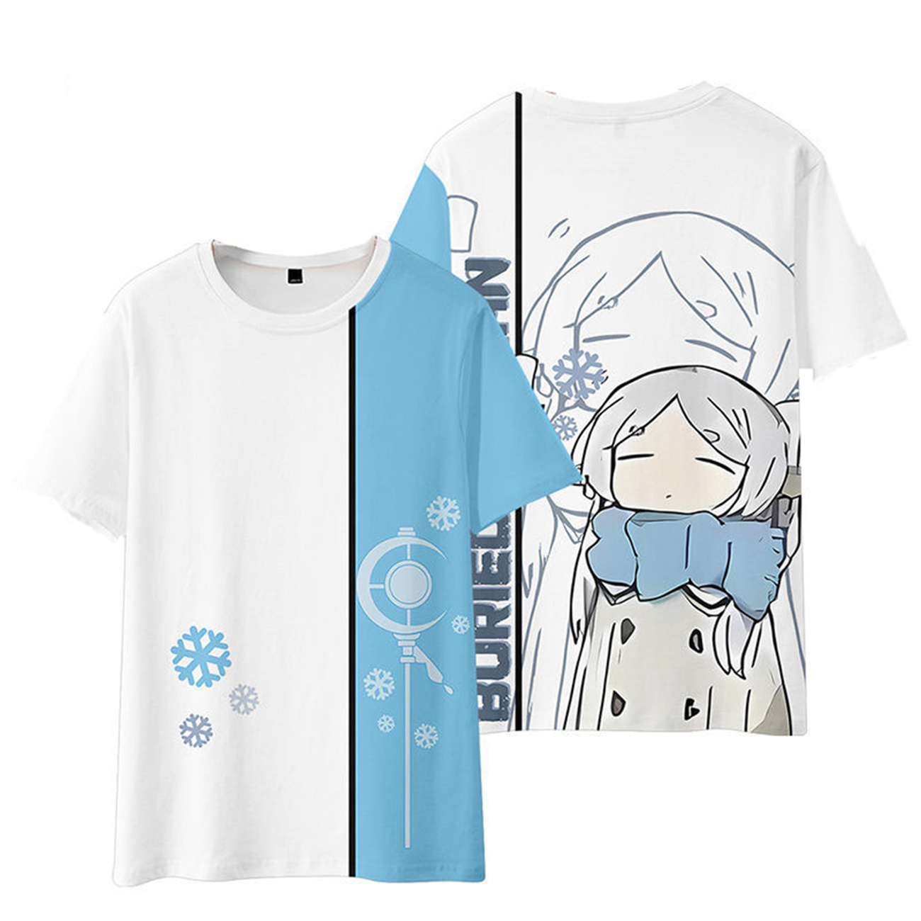 T-shirt Streetwear Inspiré De L'anime Frieren - Coupe Ample Unisexe, 100% Coton, Manches Courtes