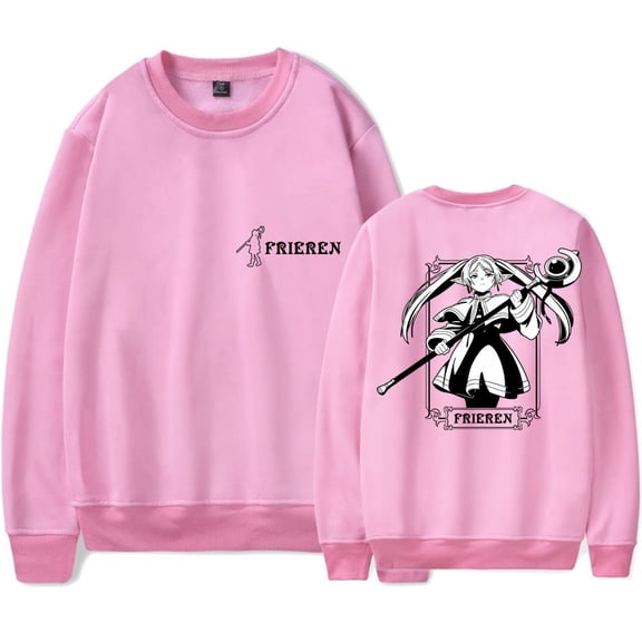 Anime Frieren Logo Crewneck Sweatshirts Cosplay Unisex Fashion Harajuku Long Sleeve Tee