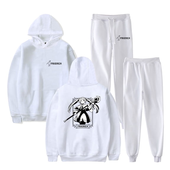 Anime Frieren Logo Hoodies Jogger Pants Cosplay Women Men Fashion Harajuku Streetwear Sweatshirts