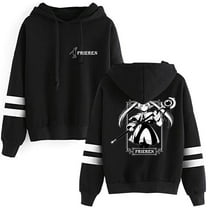Anime Frieren Logo Pullover Hoodies Pocketless Parallel Bars Sleeve Streetwear Sweatshirts