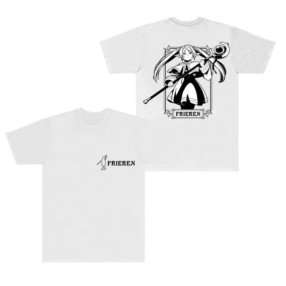 Anime Frieren Logo T-Shirts Cosplay Unisex Fashion Short Sleeve Top Harajuku Crewneck Tee