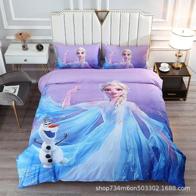 Anime Frozen 3piece set series Bed Set 3D Anime Duvet Cover Manga