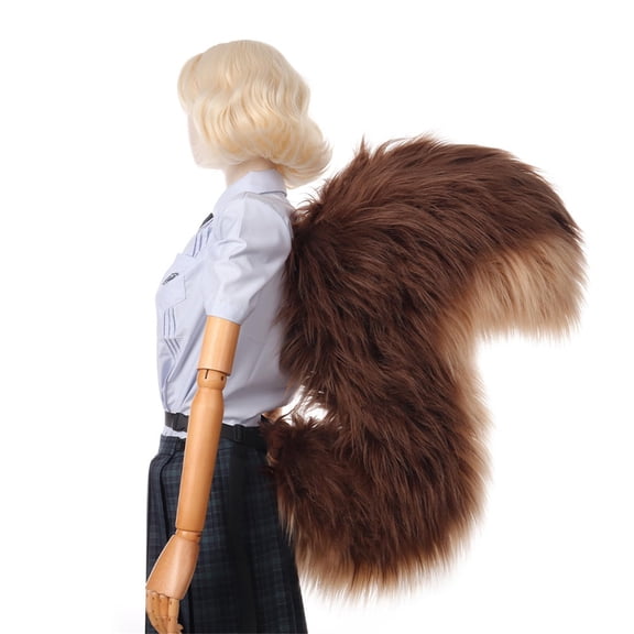 Anime Furry Squirrel Tail Costume Accessory,53.2" Halloween Flexible Plush Fursuit Animal Theme Squirrel Tails Outfit