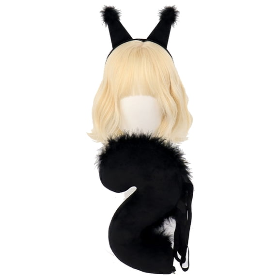 Anime Furry Squirrel Tail Ear Heaband,Fursuit Squirrel Costume for Halloween Carnival,Therian Squirrel Tail Cosplay Props