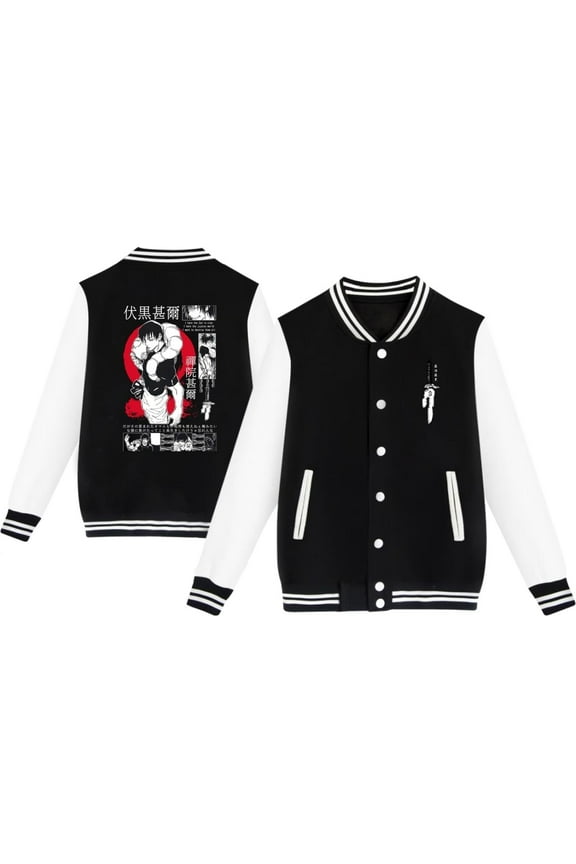 Fushiguro Toji Baseball Jacket Warm Long Sleeve Casual Loose Cardigan Sports Jacket Unisex