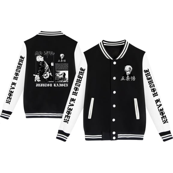 Anime Fushiguro Toji Baseball Jacket Warm Long Sleeve Casual Loose Cardigan Sports Jacket Unisex