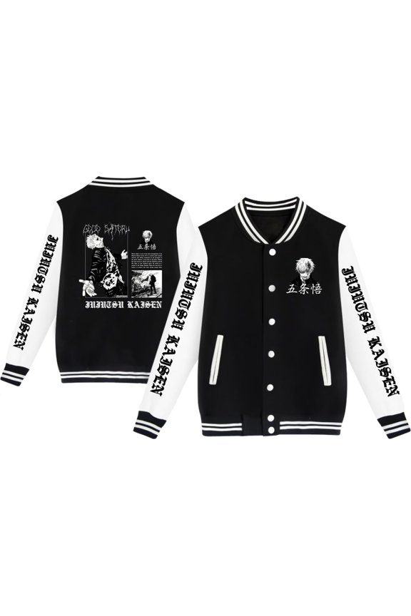 Fushiguro Toji Baseball Jacket Warm Long Sleeve Casual Loose Cardigan Sports Jacket Unisex