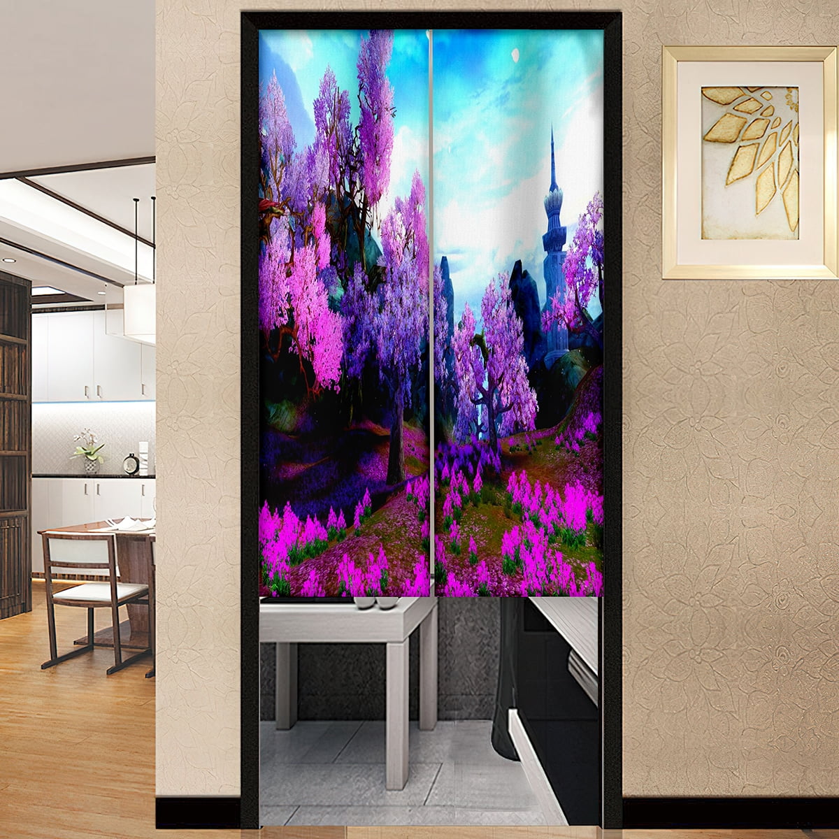 Anime Garden Nature Beautiful Door Curtain Dust Proof Living Room