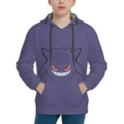 Anime Gengar Youth Sweatshirt Hoodies Pullover 3D Print Novelty Hooded Hoody Clothes For Boys Girls Teen Clothing