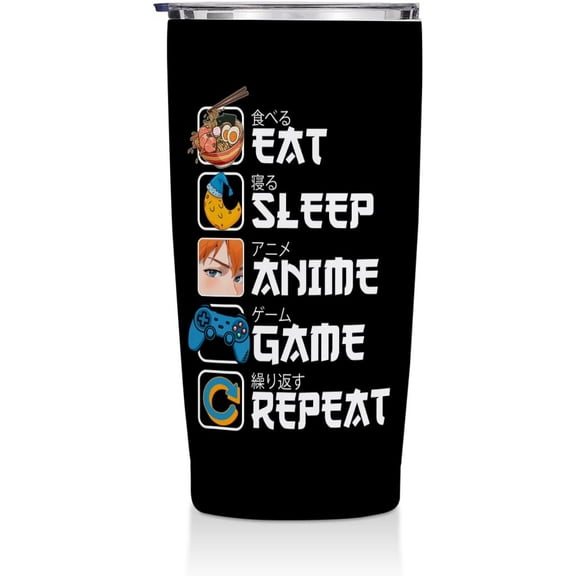Anime Gifts Anime Merch 20 oz Tumbler Kawaii Stuff Game Anime Stuff Manga Coffee Mug Funny Insulated Tumblers Thermal Cup for Birthday Japanese Gifts for Anime Game Lovers Fans Women Men Girls