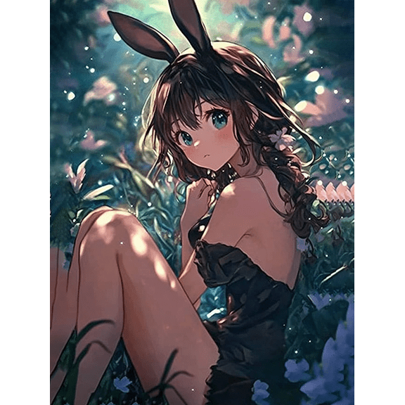 Anime Girl Bunny Ear Canvas Art Print Suitable for Bedroom Living Room Dorm Room Office and Studio Apartment Decoration.