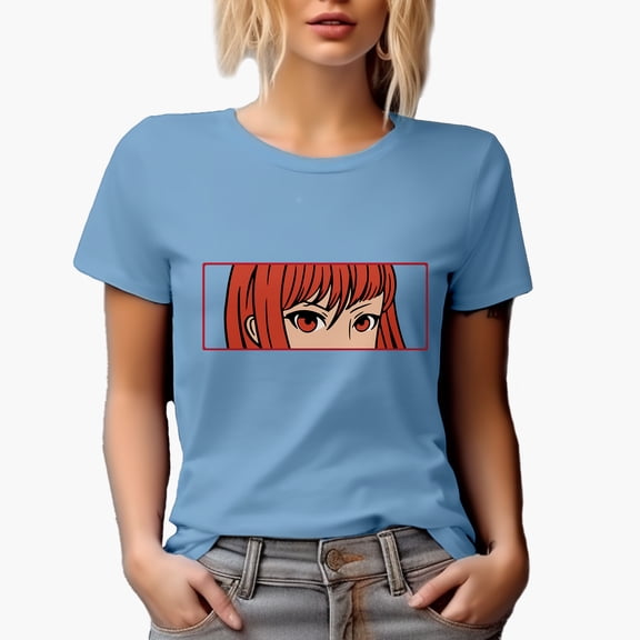 Anime Girl Eyes, Baby Blue T-Shirt, Small