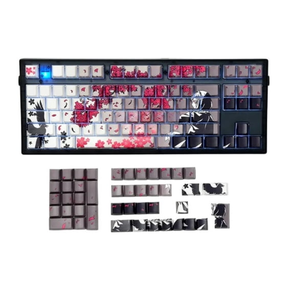 Anime Girl Gradient Keycap Set for Mechanical Keyboards, Cherry Profile Custom Keycaps,side Letters with Translucent Design