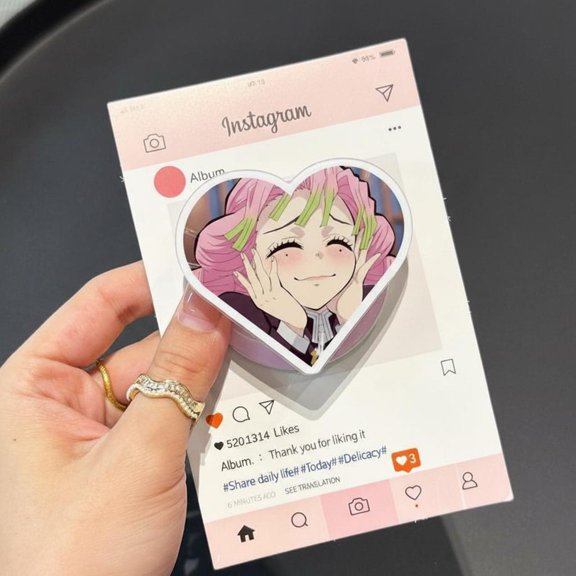 Anime Girl Magnetic Phone Grip Cute Manga Character Magsafe Phone Holder, Kawaii Anime Phone Stand, Aesthetic Anime Accessory Gift