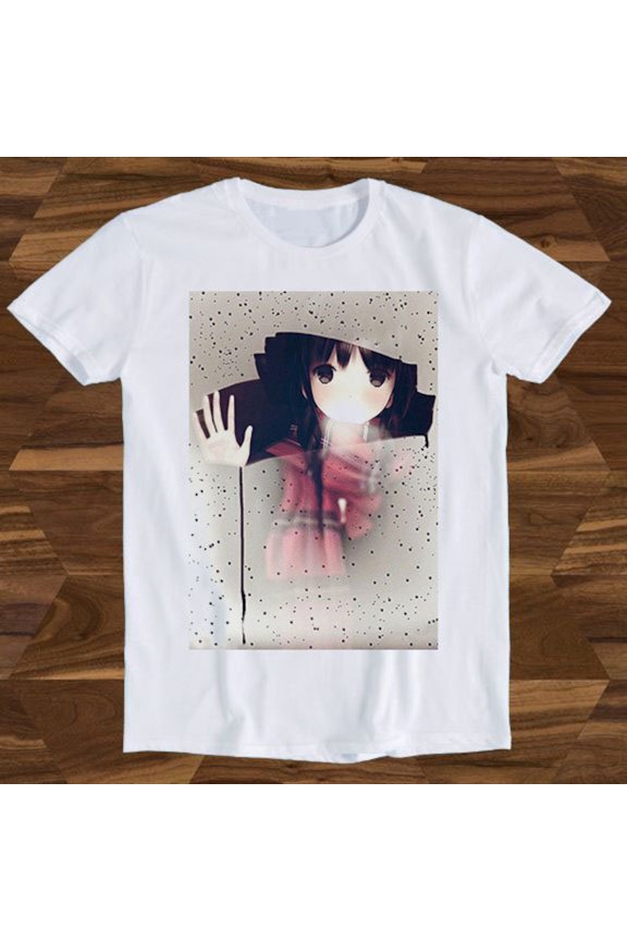 Anime Girl Manga Raining Windows Birthday Design Drawing Movie Meme Funny Gift Tee T-Shirt T355