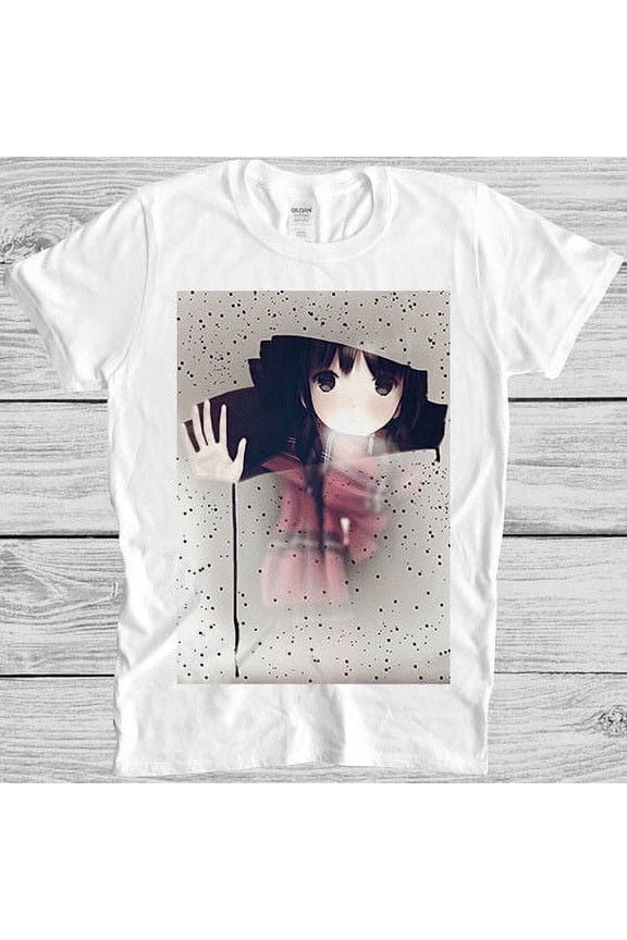 Anime Girl Manga T Shirt Raining Windows Gift Cool Gift Tee M355