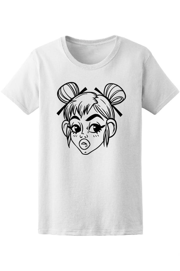 Anime Girl Portrait T-Shirt Women -Image by Shutterstock, Female Large