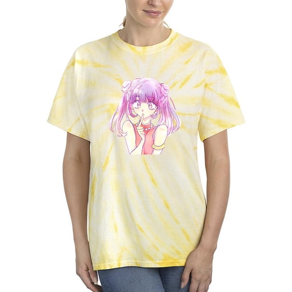 Anime Girl Quiet Sign Tie Dye Cyclone Women -Image by Shutterstock, Female XX-Large