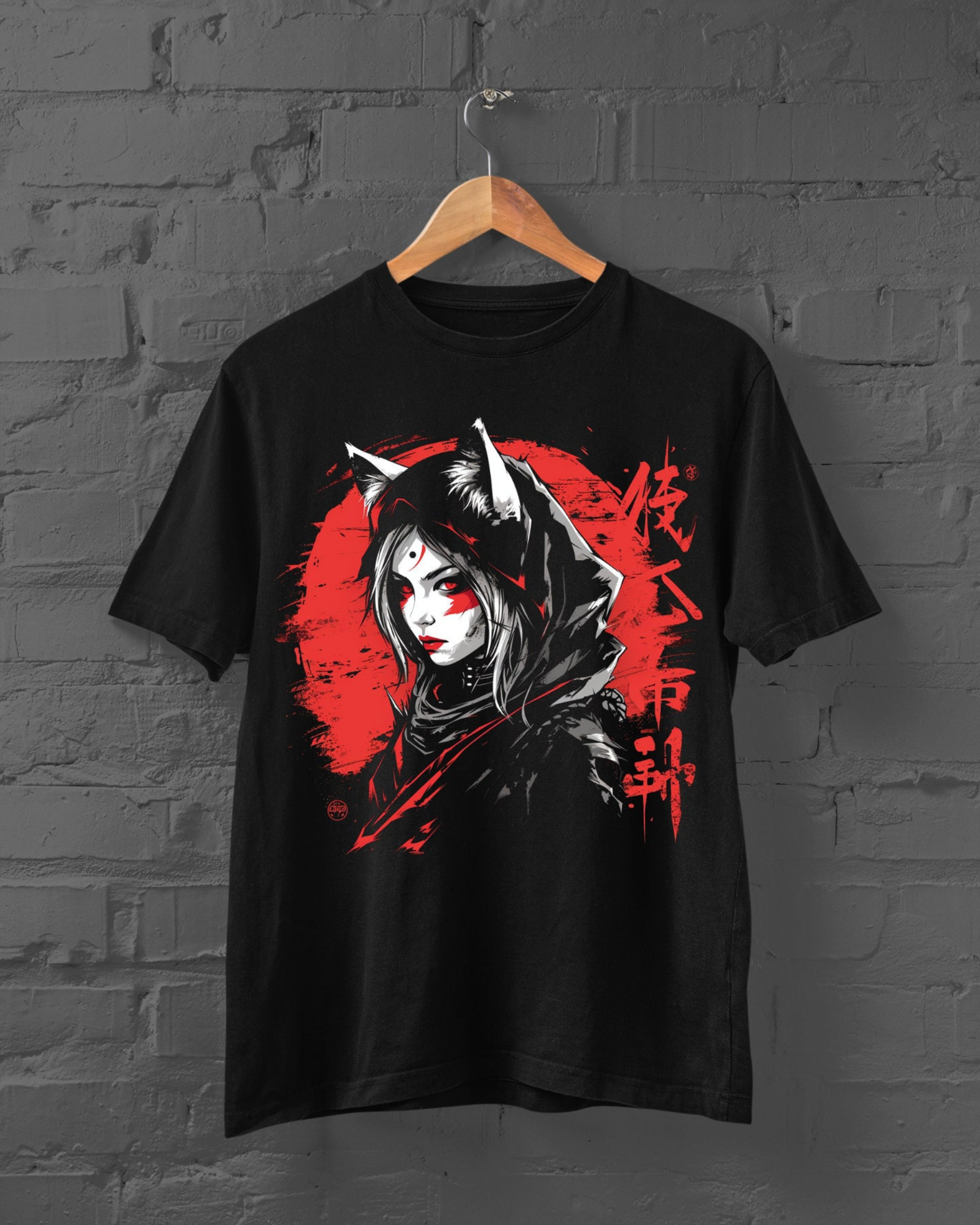 Anime Girl T-Shirt | Japanese Girl Tshirt | Y2K Grunge | Kanji Print ...