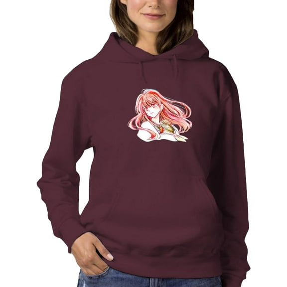 Anime Girl Tsundere Look Hoodie Women -Image by Shutterstock, Female x-Large