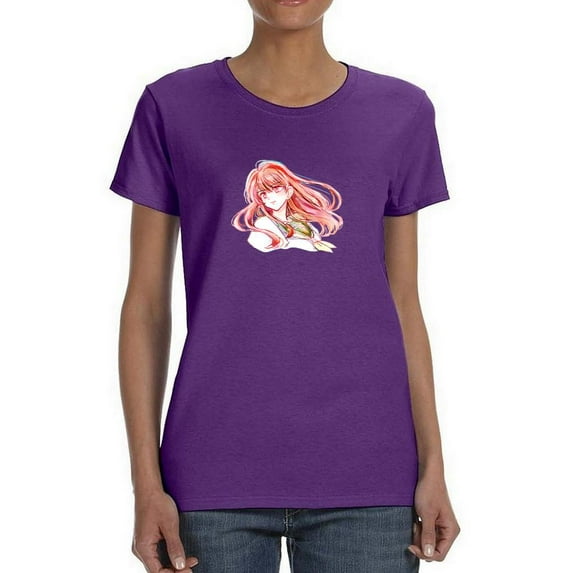 Anime Girl Tsundere Look T-Shirt Women -Image by Shutterstock, Female Medium