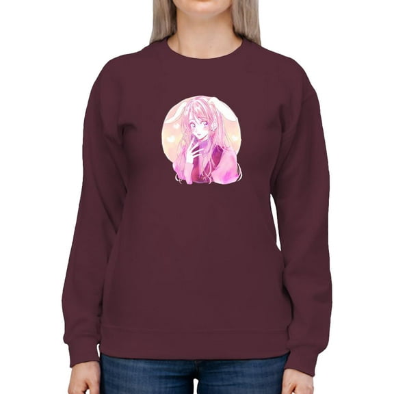 Anime Girl W Bunny Ears Sweatshirt Women -Image by Shutterstock, Female 3X-Large