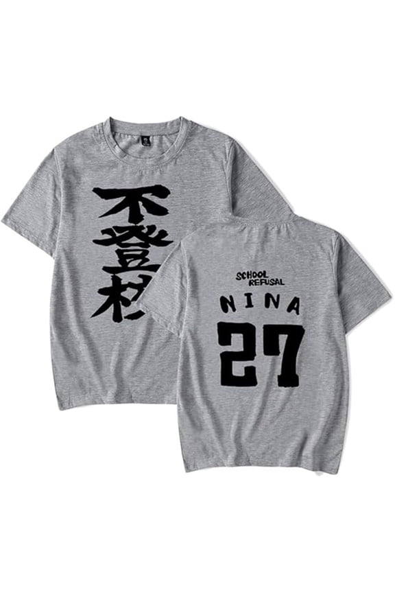 Anime Girls Band Cry Merch Nina Iseri T-shirt Women's men's retro casual summer round neck short sleeved T-shirt