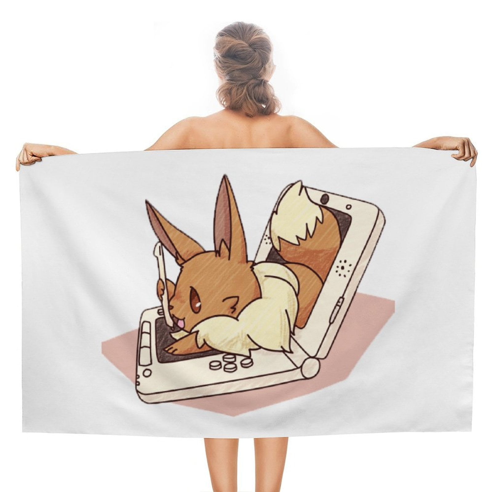 MidGid Pug Beach Towel - Oversized 30x60 Inch, Polyester, Funny Dog Bath Pool Swim Towel
