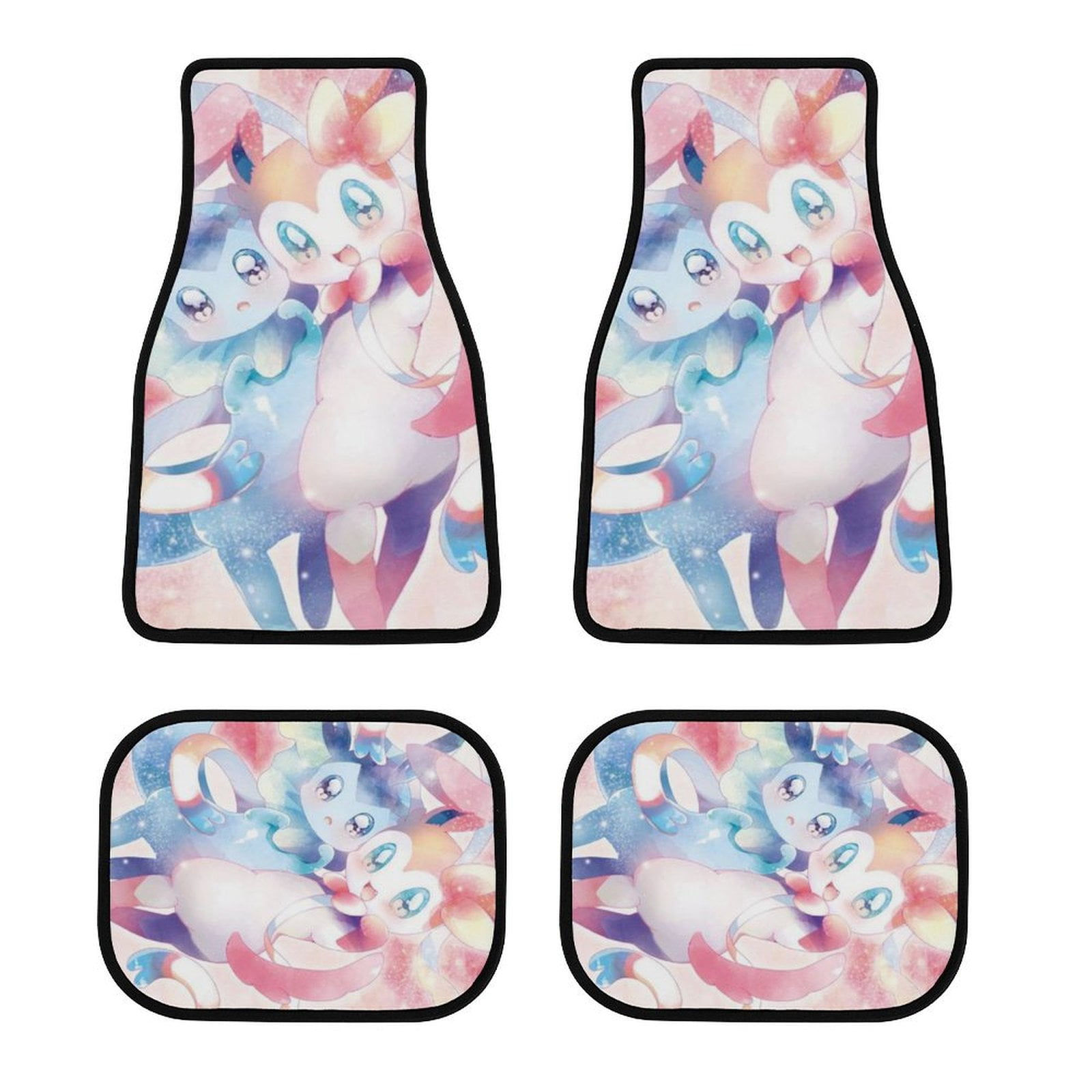 Anime Go Eevee Evolutions Car Floor Mats 4 Piece Set Auto Floor Carpet