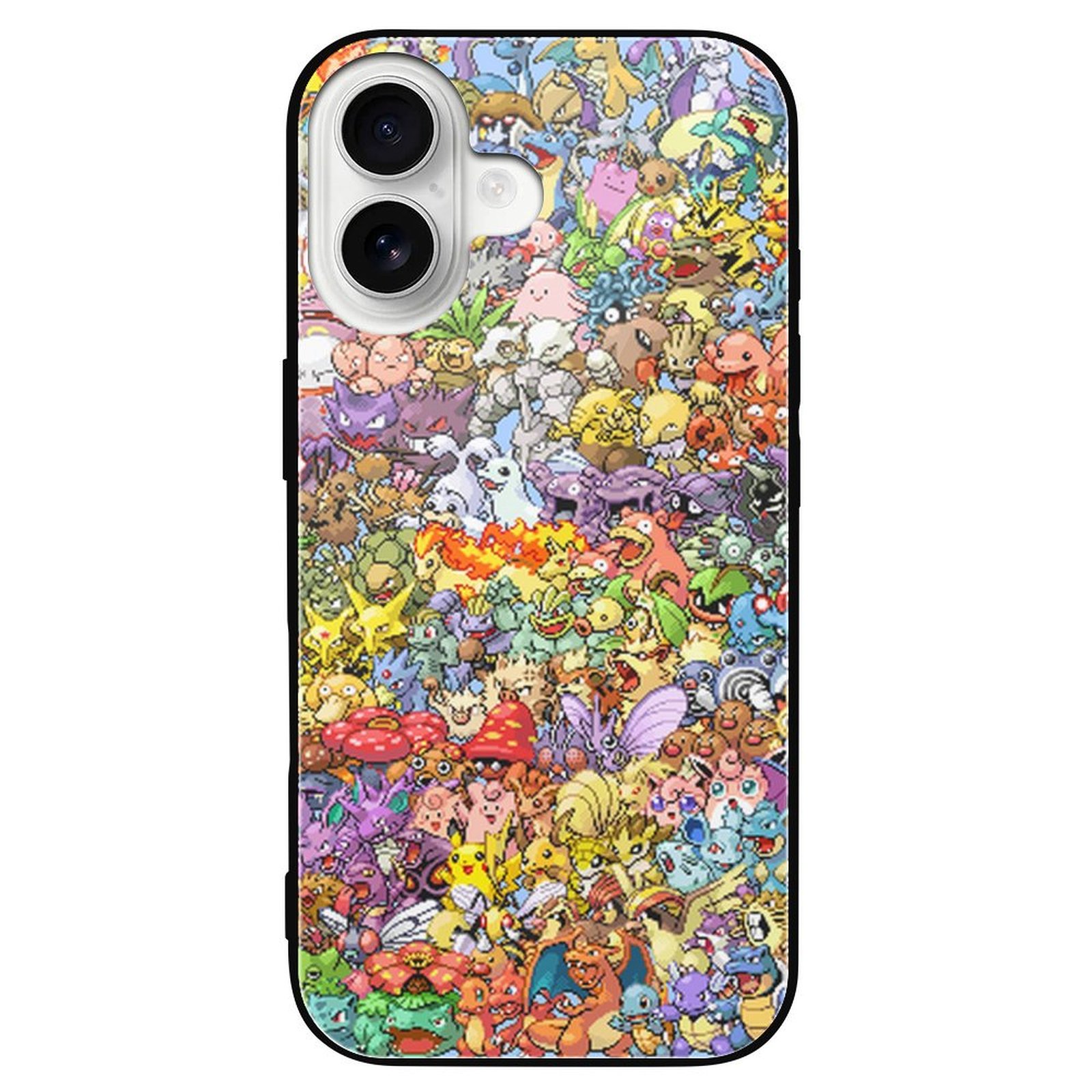 Anime Go Eevee Evolutions Case for iPhone 16/16 Pro/16 Plus/16 Pro Max Protective Shell Case