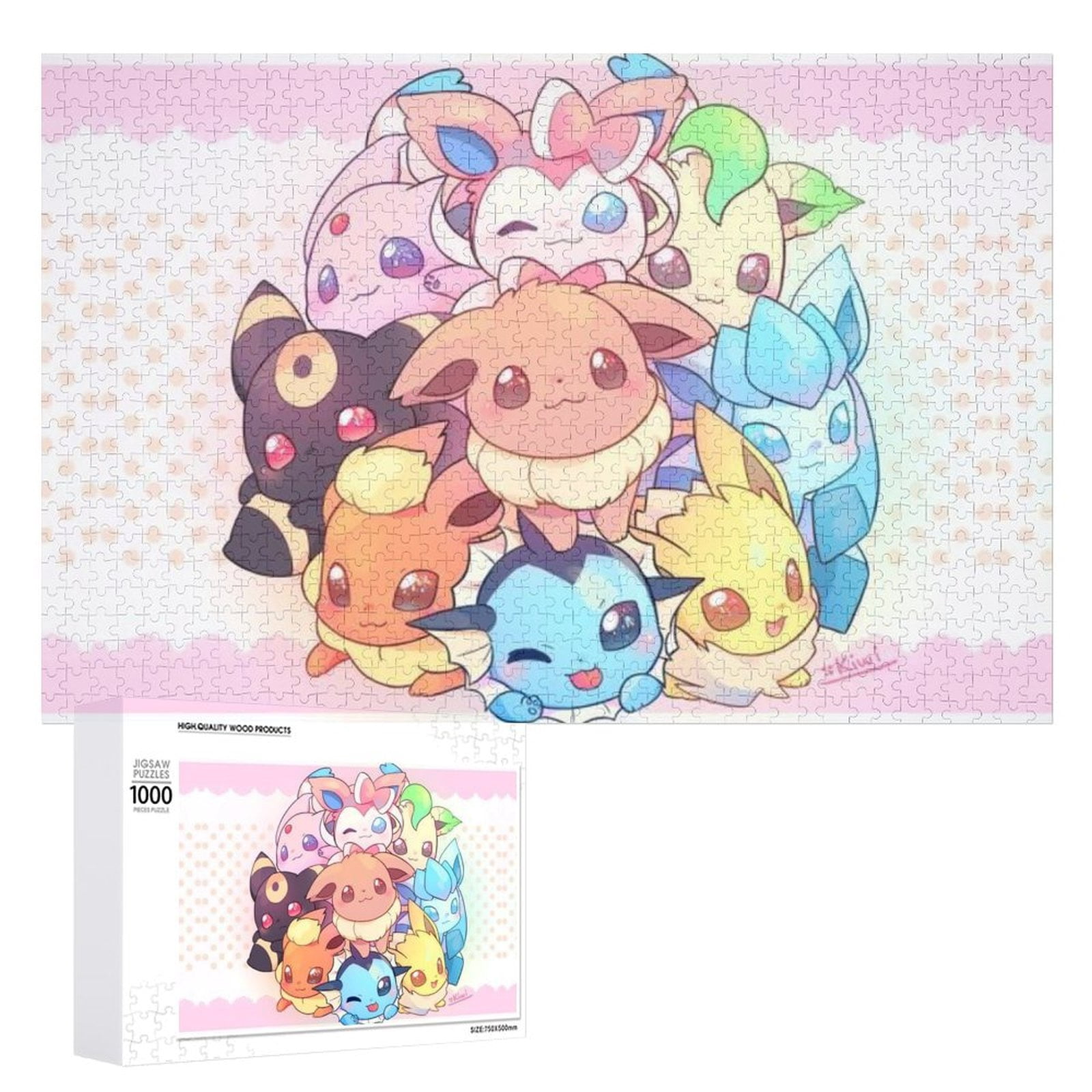Anime Go Eevee Evolutions Jigsaw Puzzles 1000 Pieces Cartoons Puzzle