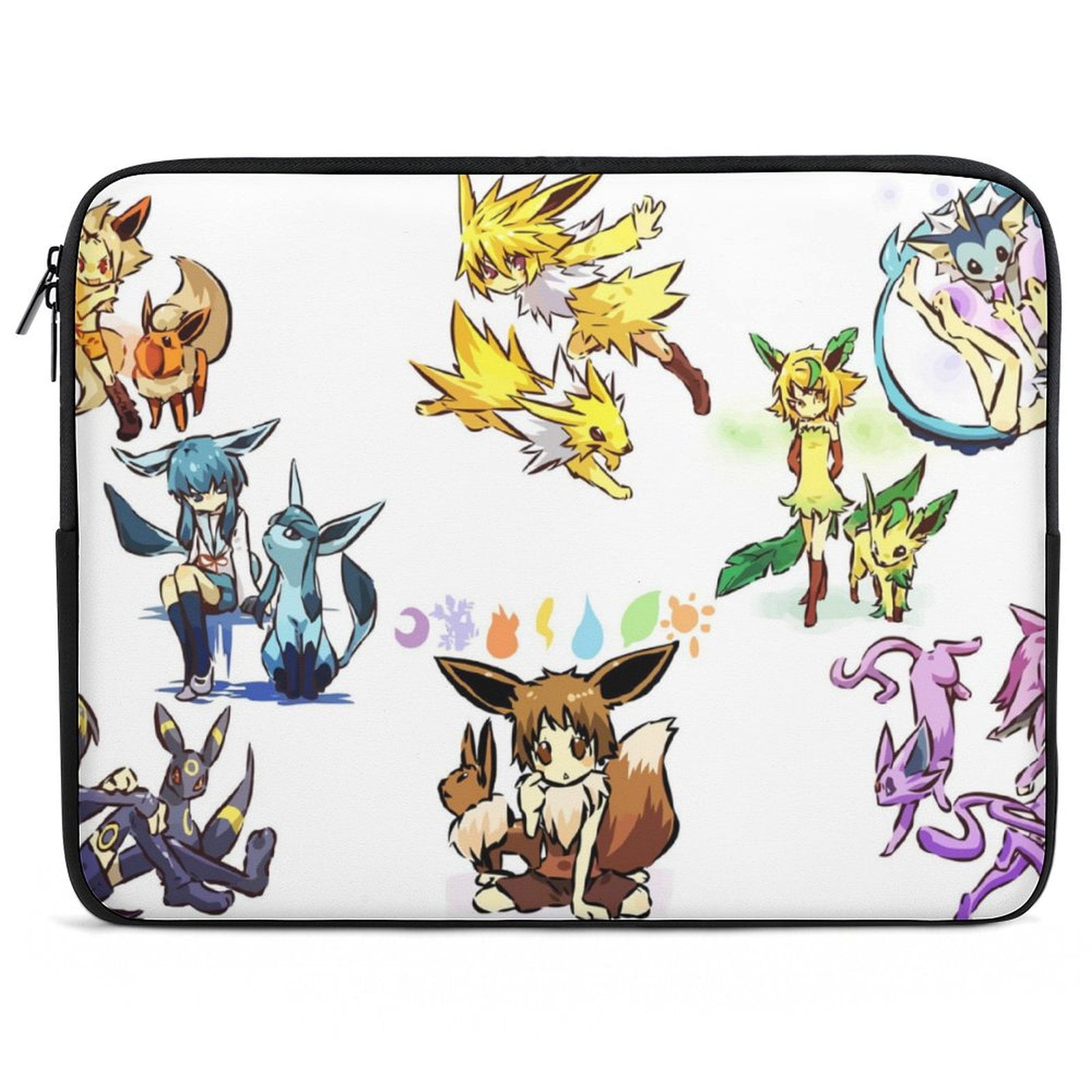 Boho Flowers Laptop Sleeve For Women - 17 Inch Water Resistant Computer Case With Handle