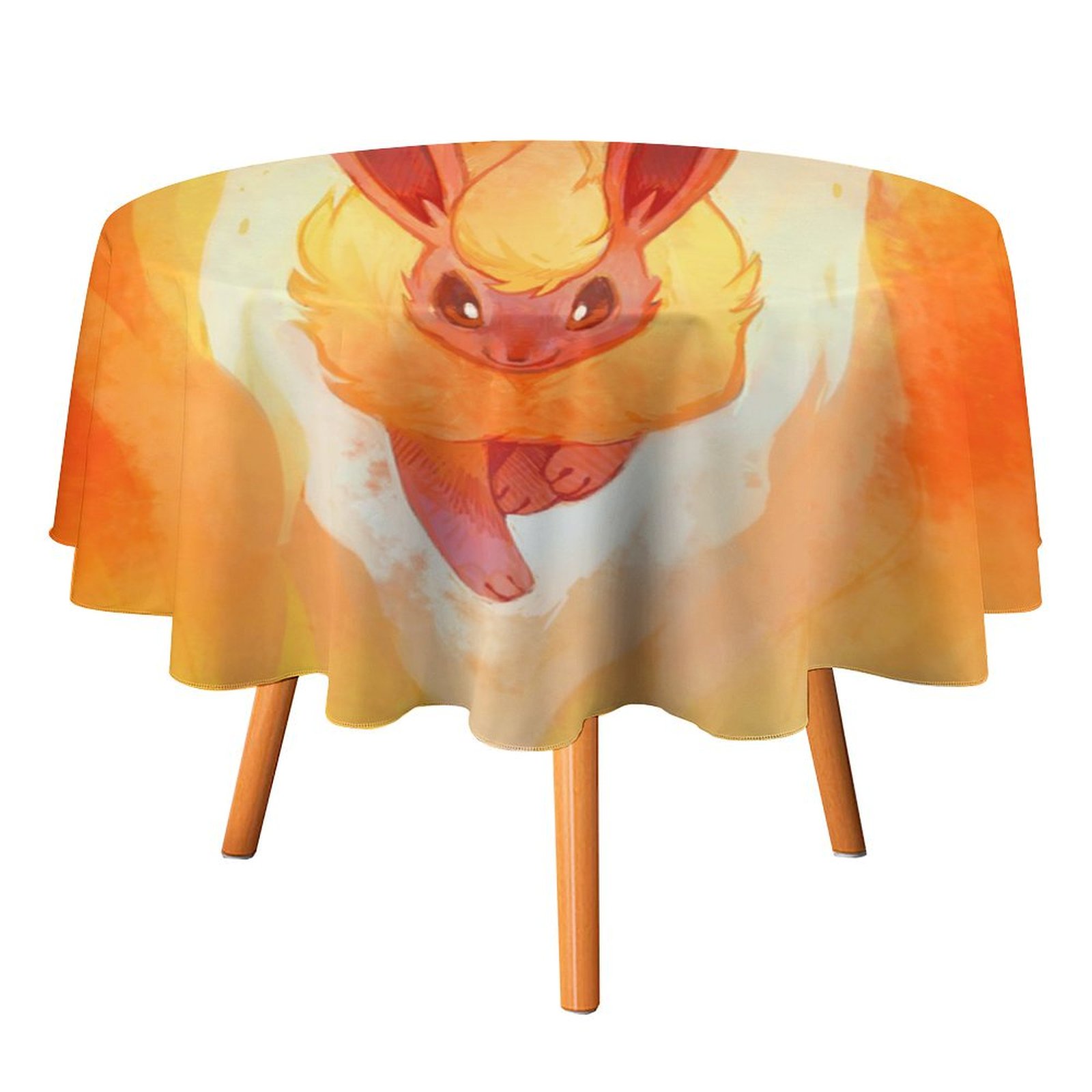 Anime Go Eevee Evolutions Table Cloth Round Tablecloth Polyester Table ...
