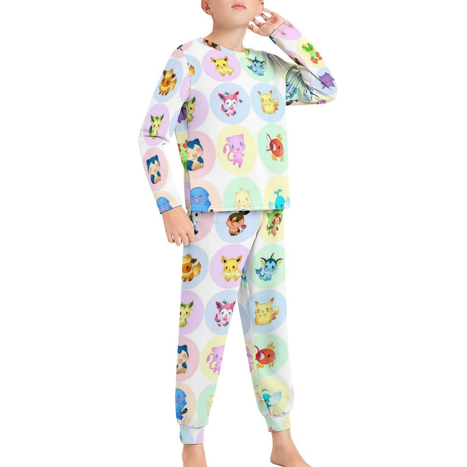 Anime Go Eevee Evolutions Toddler Kids Long Sleeve Top and Pants 2