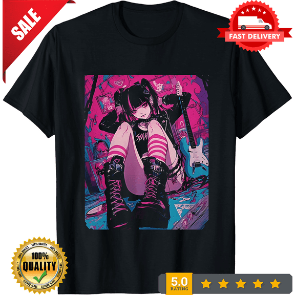 Anime Goth Metal Girl T-Shirt â€“ Kawaii Punk Aesthetic Gift Tee for All Genders, ULTRA LIMITED-TH71969