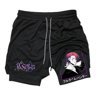 Summer Shorts For Men 2 In 1 Athletic Gym Workout Running Performance Shorts Print With Phone Pocket Quick Dry Breathable