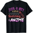thumbnail image 1 of Anime Graphic Tee Anime and Sketching Shirt Girl Loves Anime T-Shirt, 1 of 4